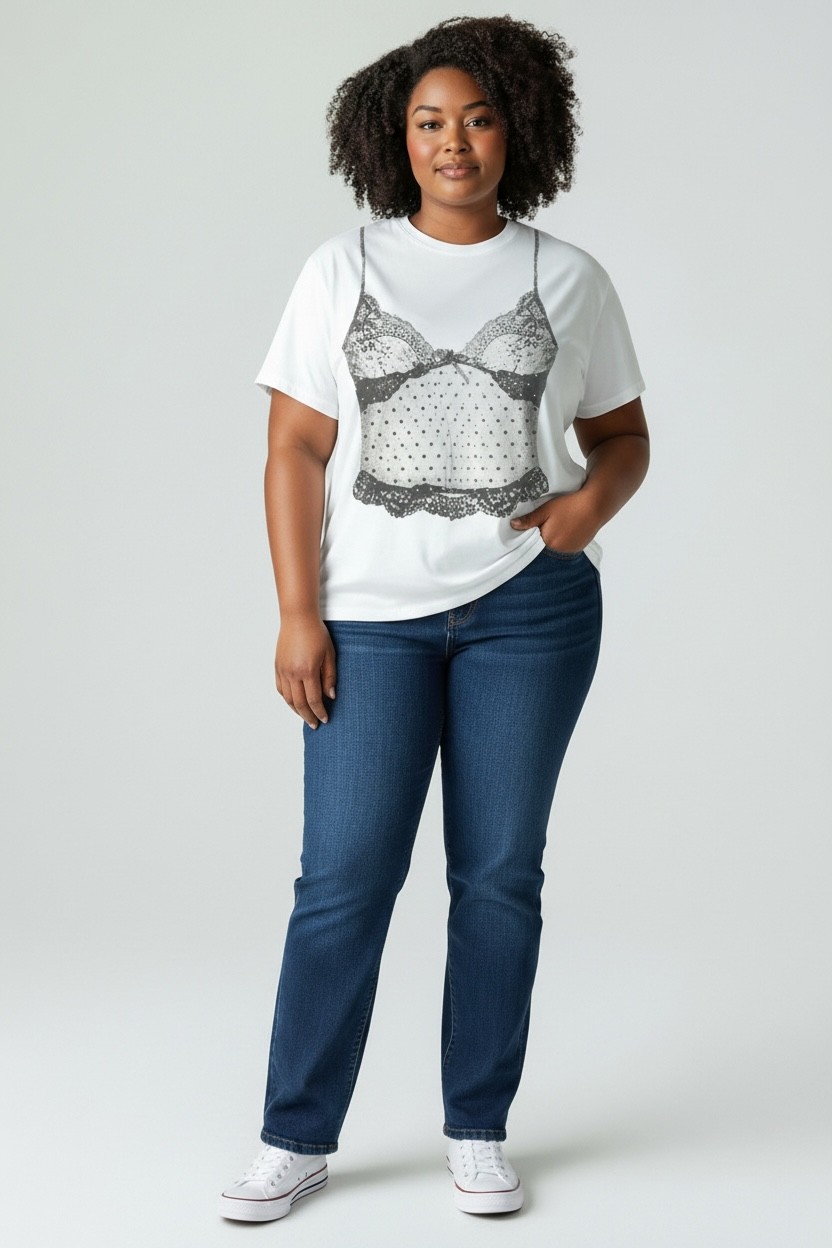 GRAPHIC LACE TEE